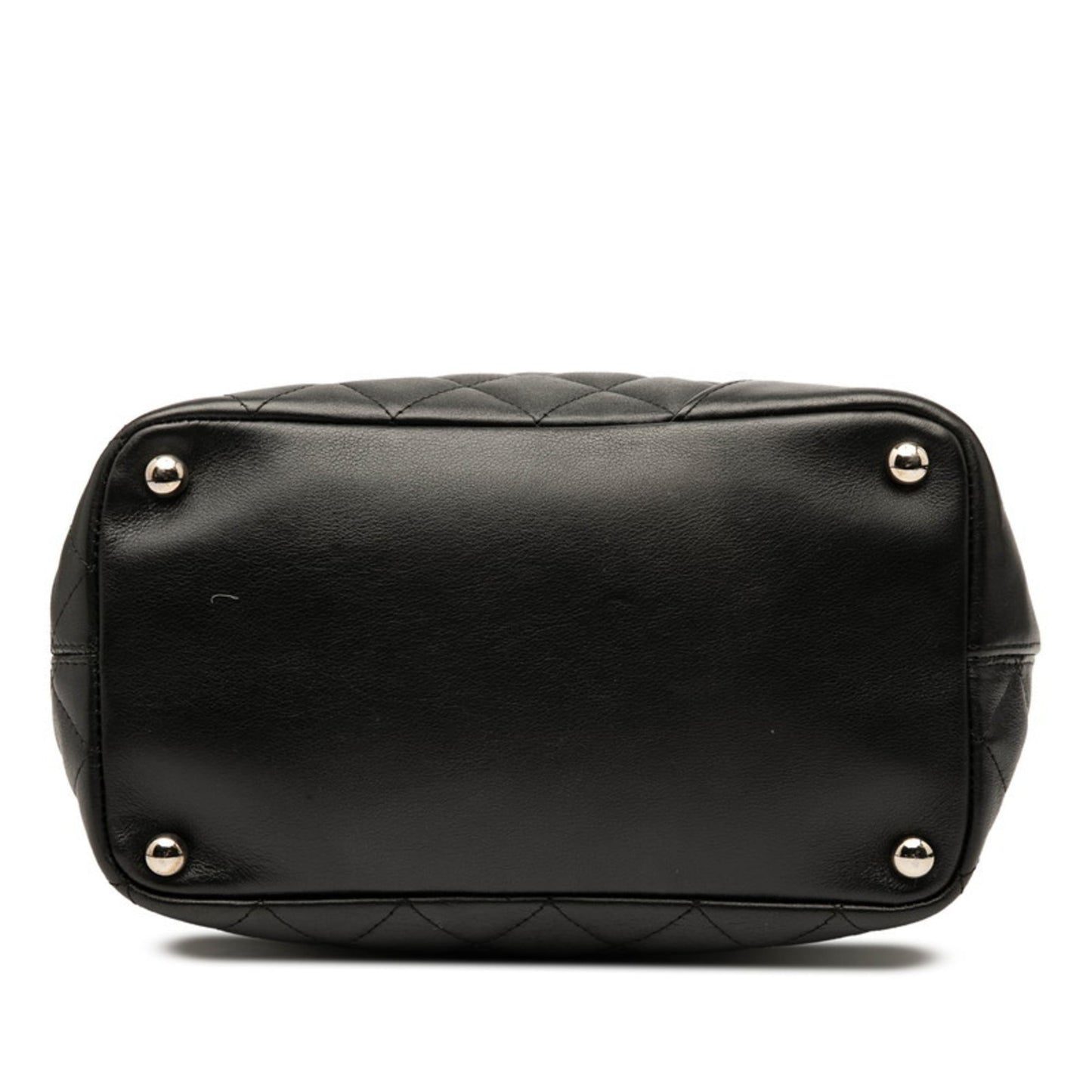 Chanel Black White Leather Handbag Tote Bag (Pre-Owned)