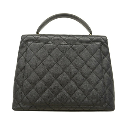 Chanel Black Grained Calfskin Handbag (Pre-Owned)