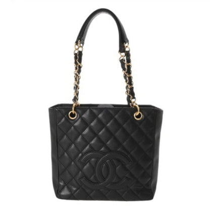 Chanel Black Grained Calfskin Tote Bag (Pre-Owned)