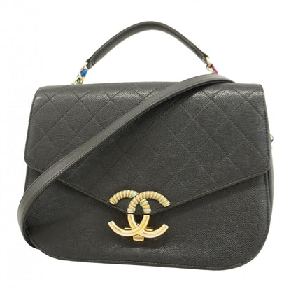 Chanel Black Grained Calfskin Shoulder Bag (Pre-Owned)
