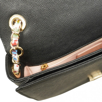 Chanel Black Grained Calfskin Handbag (Pre-Owned)