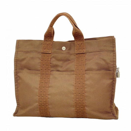 Hermes Brown Canvas Tote Bag (Pre-Owned)