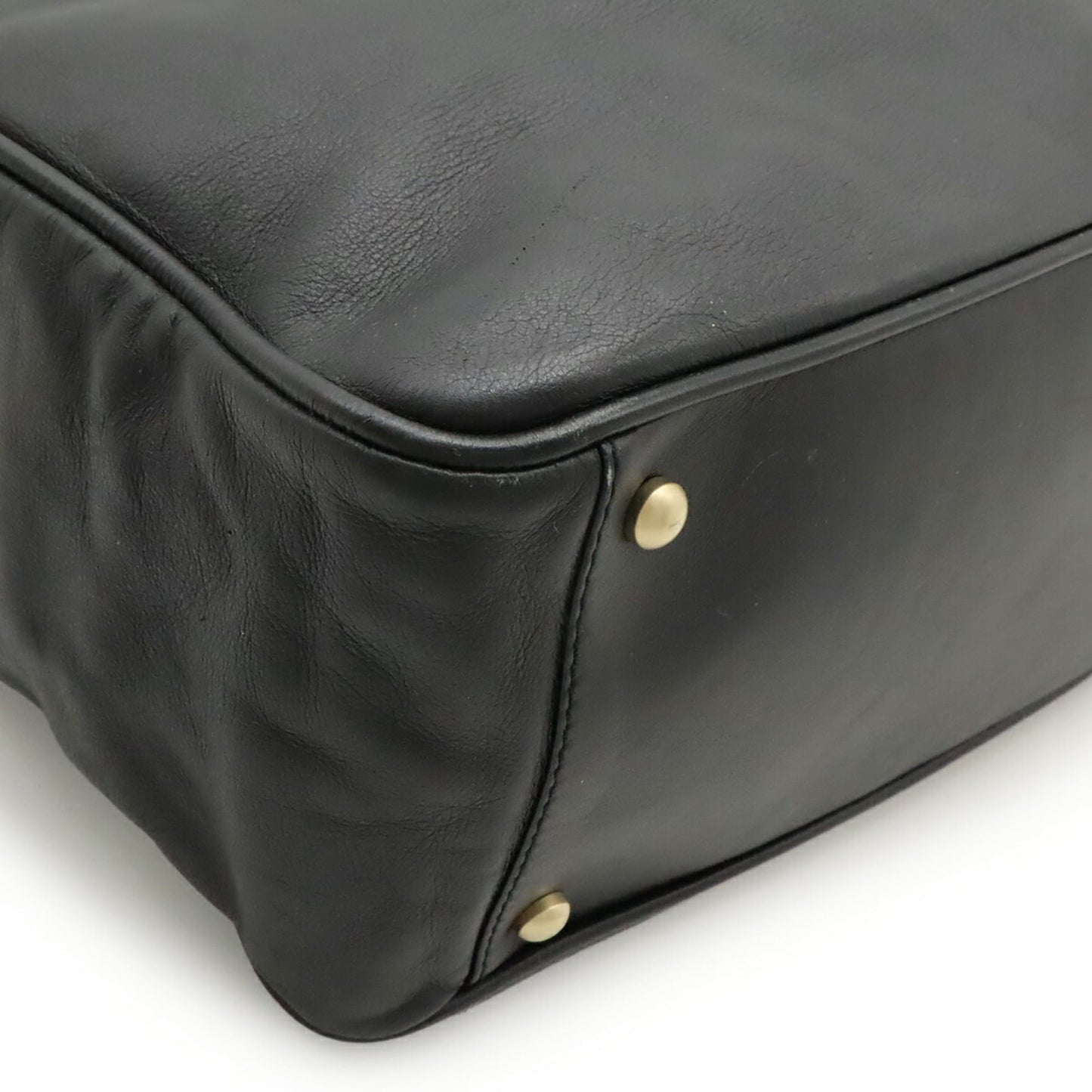 Chanel Camellia Black White Leather Shoulder Bag Tote Bag (Pre-Owned)