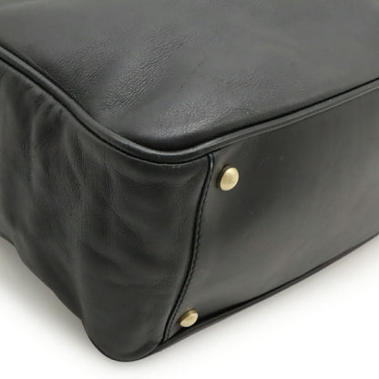 Chanel Camellia Black White Leather Shoulder Bag Tote Bag (Pre-Owned)