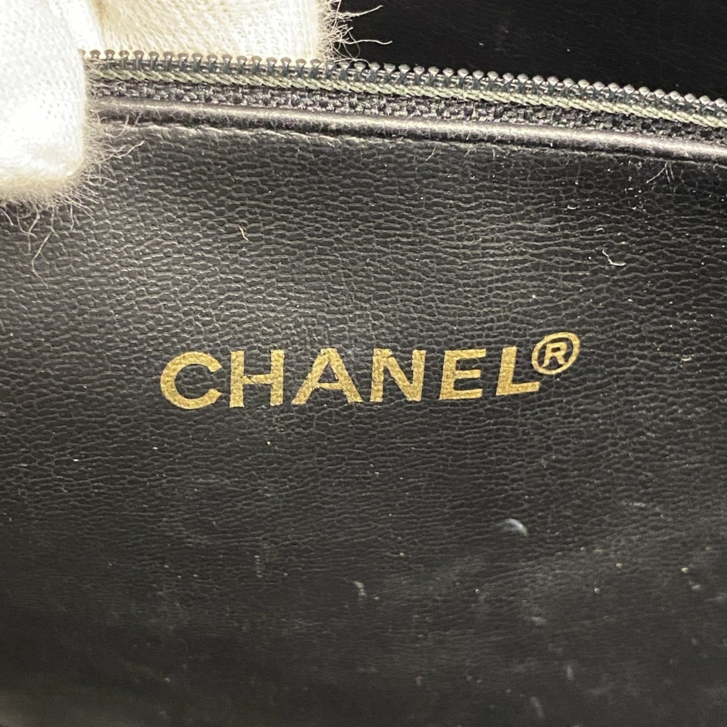 Chanel Black Leather Satin Tote Bag (Pre-Owned)