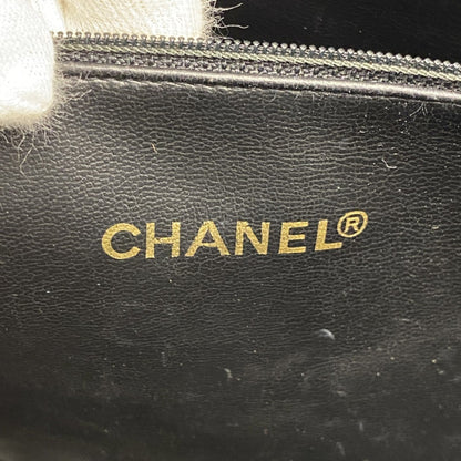 Chanel Black Leather Satin Tote Bag (Pre-Owned)