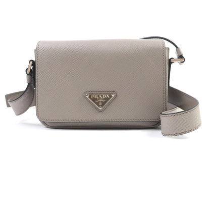 Prada Beige Leather Shoulder Bag (Pre-Owned)