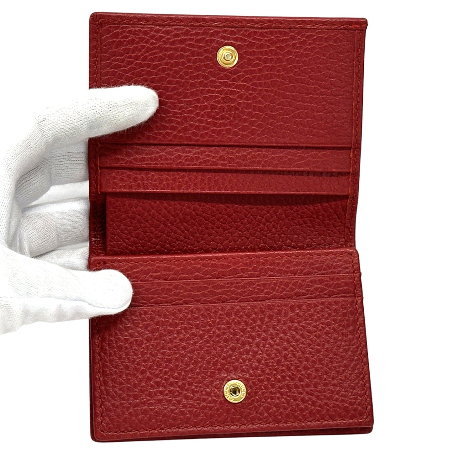 Gucci Red Color Leather Wallet (Bi-Fold) (Pre-Owned)