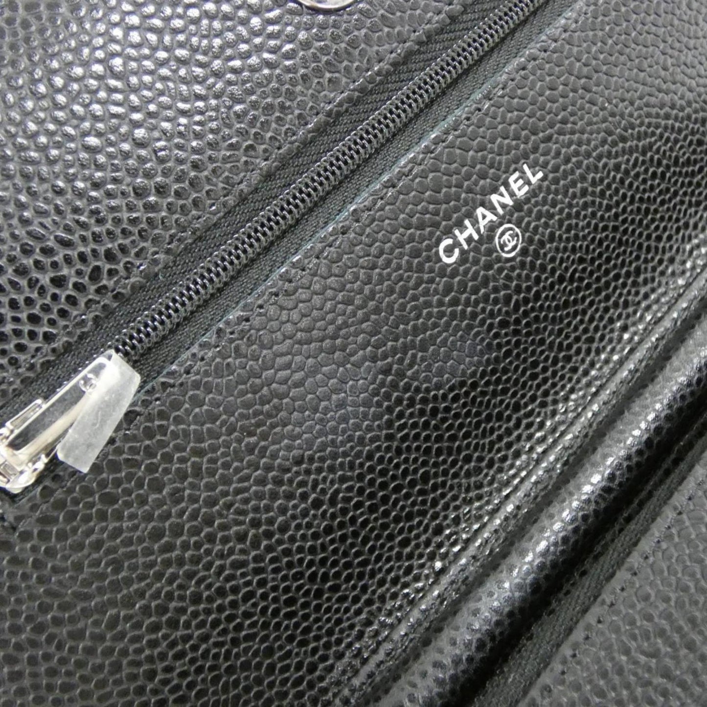 Chanel Black Bordeaux Grained Calfskin Chain/Shoulder Wallet (Pre-Owned)