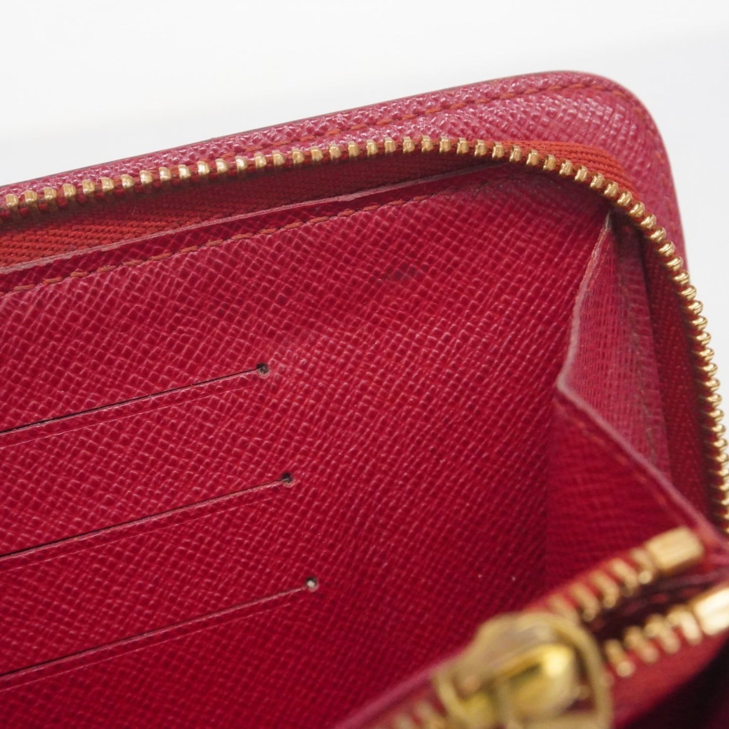 Louis Vuitton Brown Red Color Long Wallet (Bi-Fold) (Pre-Owned)