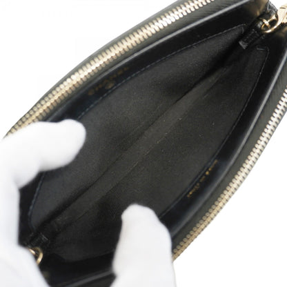 Chanel Black Grained Calfskin Chain/Shoulder Wallet (Pre-Owned)