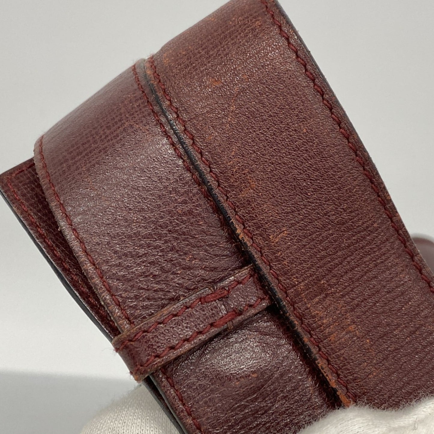 Cartier Bordeaux Leather Shoulder Bag (Pre-Owned)