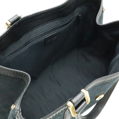 Gucci Gg Canvas Black Green Red Color Gg Canvas Leather Shoulder Bag Tote Bag (Pre-Owned)