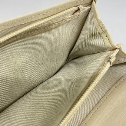 Chanel Beige Black Leather Long Wallet (Bi-Fold) (Pre-Owned)