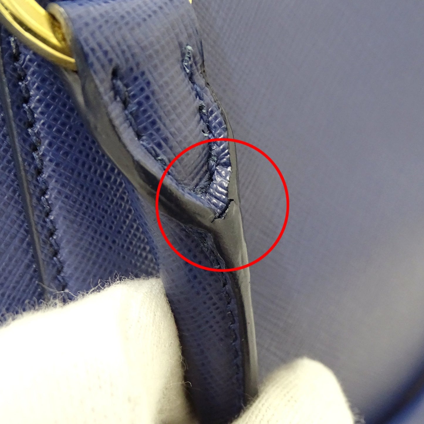 Prada Blue Saffiano Triangle Handbag Shoulder Bag (Pre-Owned)