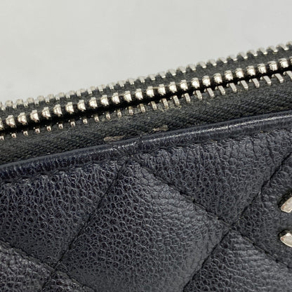 Chanel Black Grained Calfskin Chain/Shoulder Wallet (Pre-Owned)