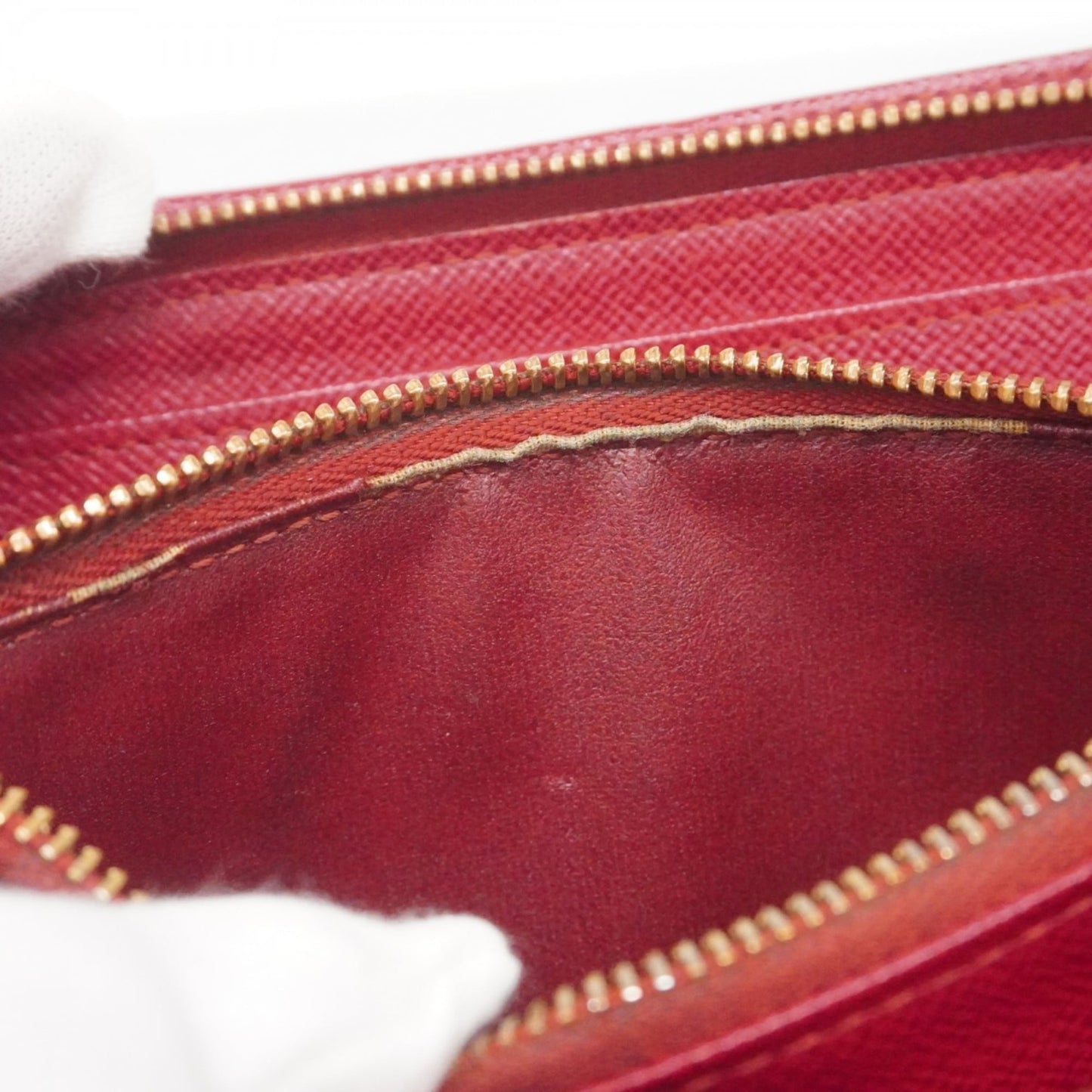 Louis Vuitton Brown Red Color Long Wallet (Bi-Fold) (Pre-Owned)