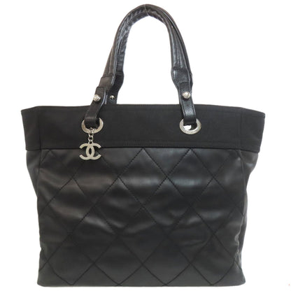 Chanel Paris Biarritz Black Leather Tote Bag (Pre-Owned)