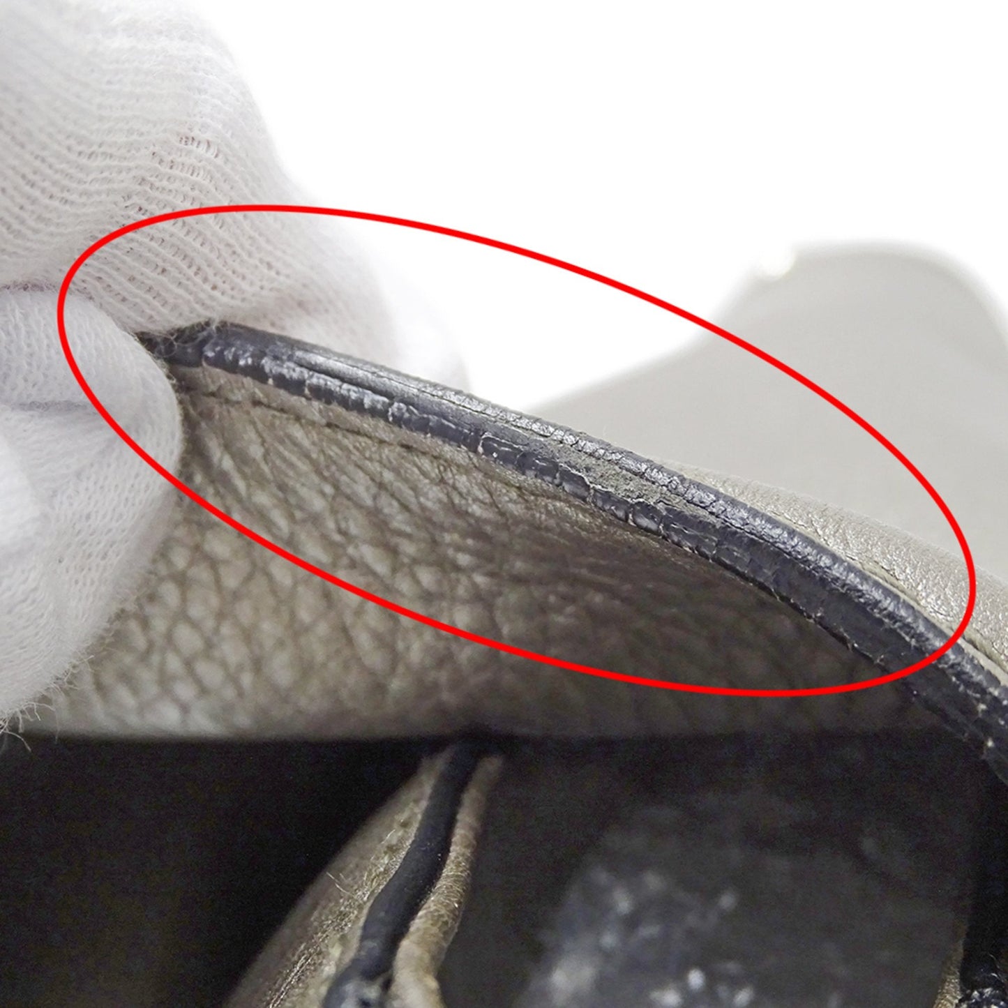 Gucci Bronze Metallic Gray Leather Shoulder Bag (Pre-Owned)