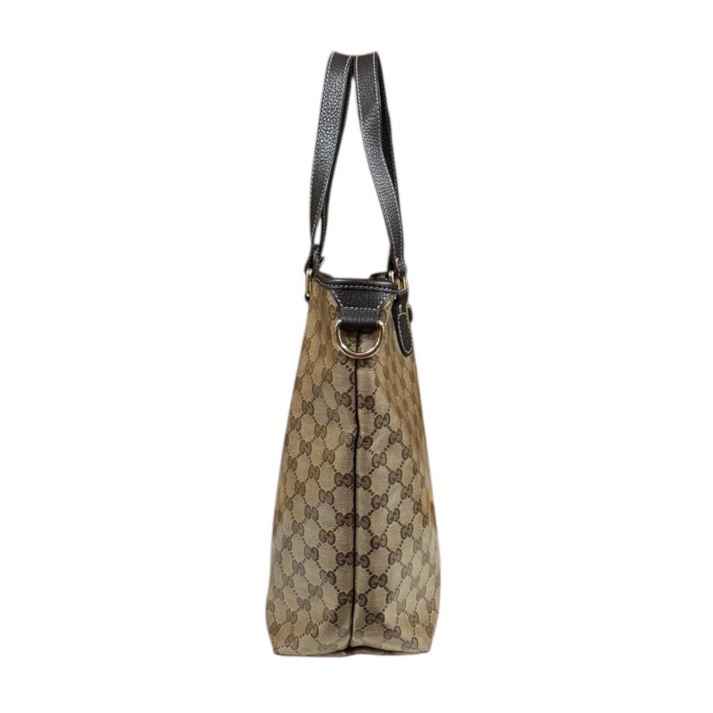 Gucci Beige Brown Gg Crystal Leather Tote Bag (Pre-Owned)