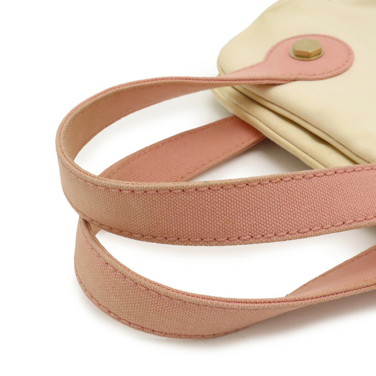 Chanel Ivory Pink Canvas Handbag Tote Bag (Pre-Owned)