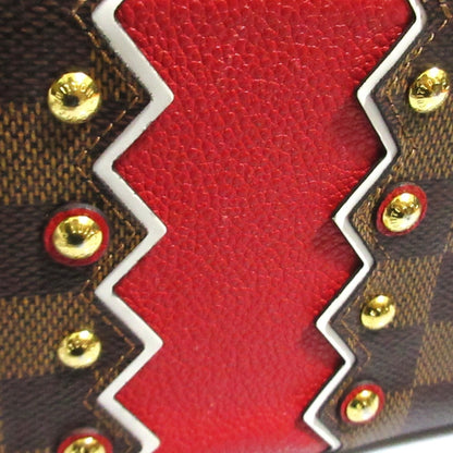 Louis Vuitton Brown Red Color Long Wallet (Bi-Fold) (Pre-Owned)