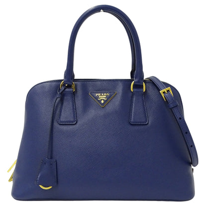 Prada Blue Saffiano Triangle Handbag Shoulder Bag (Pre-Owned)