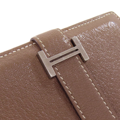 Hermes Etoupe Gray Chevre Leather Coin Purse/Coin Case (Pre-Owned)