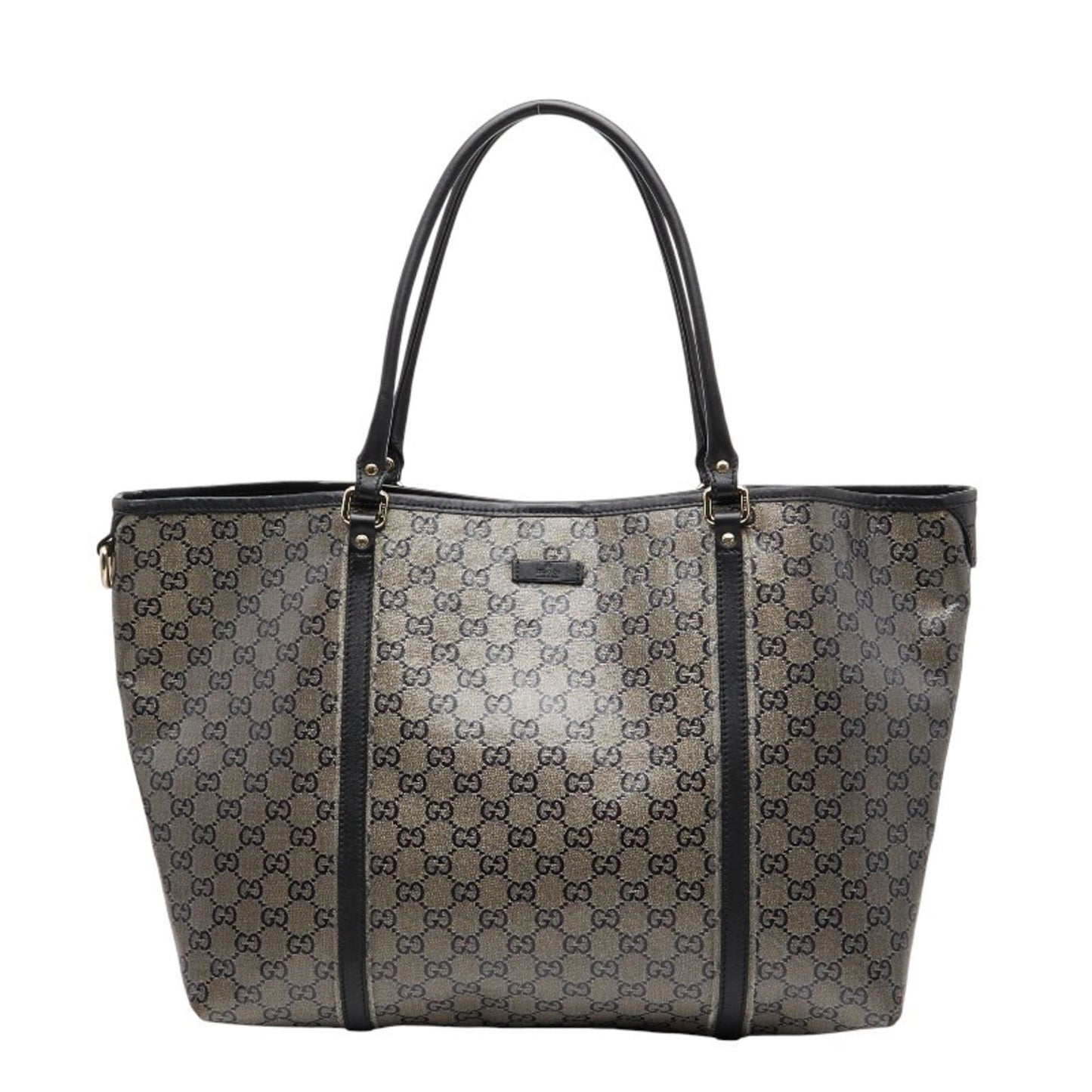 Gucci Black Gray Pvc Leather Tote Bag (Pre-Owned)