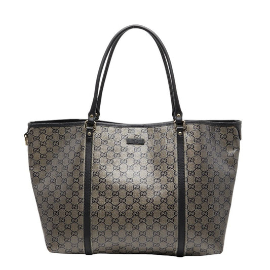 Gucci Black Gray Pvc Leather Tote Bag (Pre-Owned)