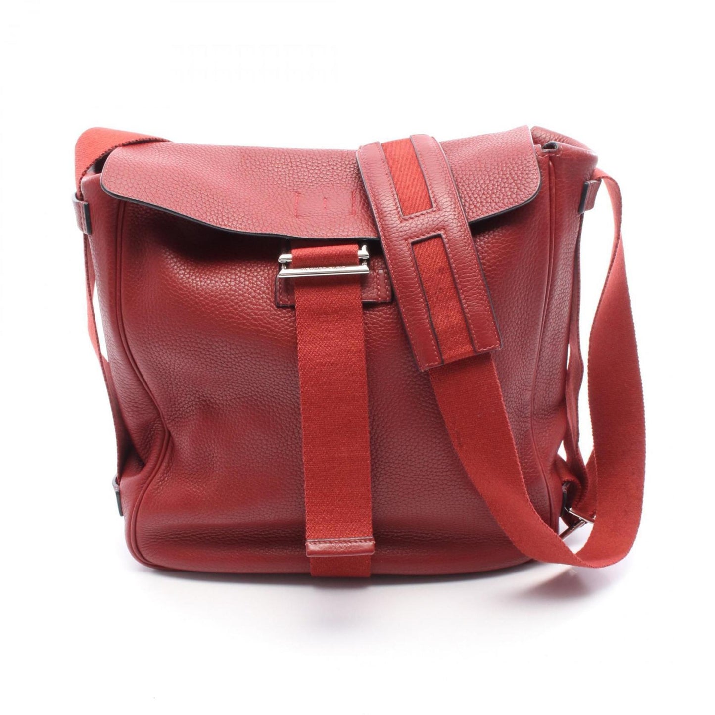 Hermes Red Color Rouge Garance Taurillon Clemence Leather Shoulder Bag (Pre-Owned)