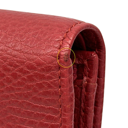 Gucci Red Color Leather Wallet (Bi-Fold) (Pre-Owned)