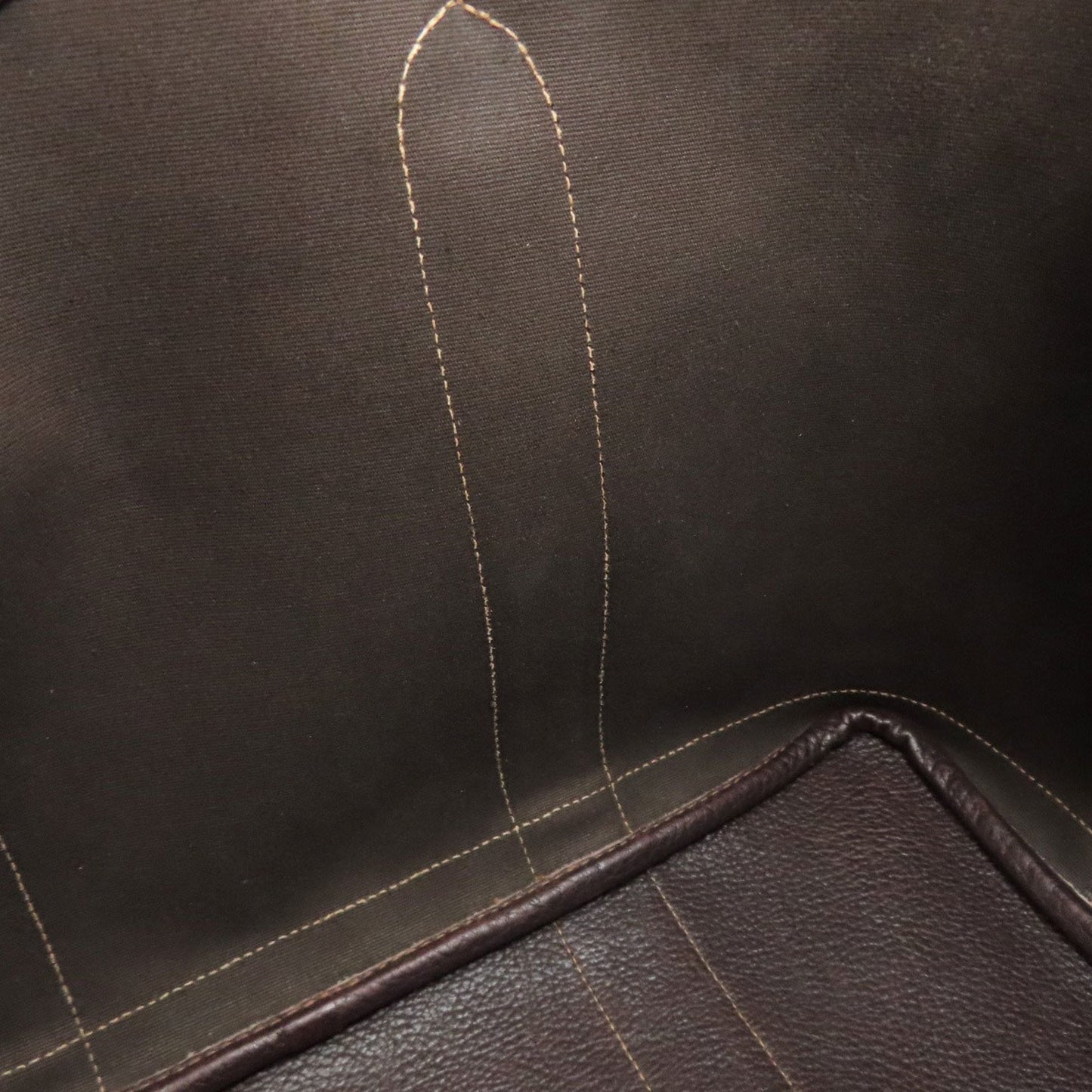 Hermes Garden Brown Toile Officier Tote Bag (Pre-Owned)