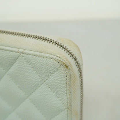 Chanel Light Blue Grained Calfskin Long Wallet (Bi-Fold) (Pre-Owned)