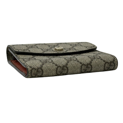 Gucci Brown Red Color Gg Supreme Wallet (Tri-Fold) (Pre-Owned)