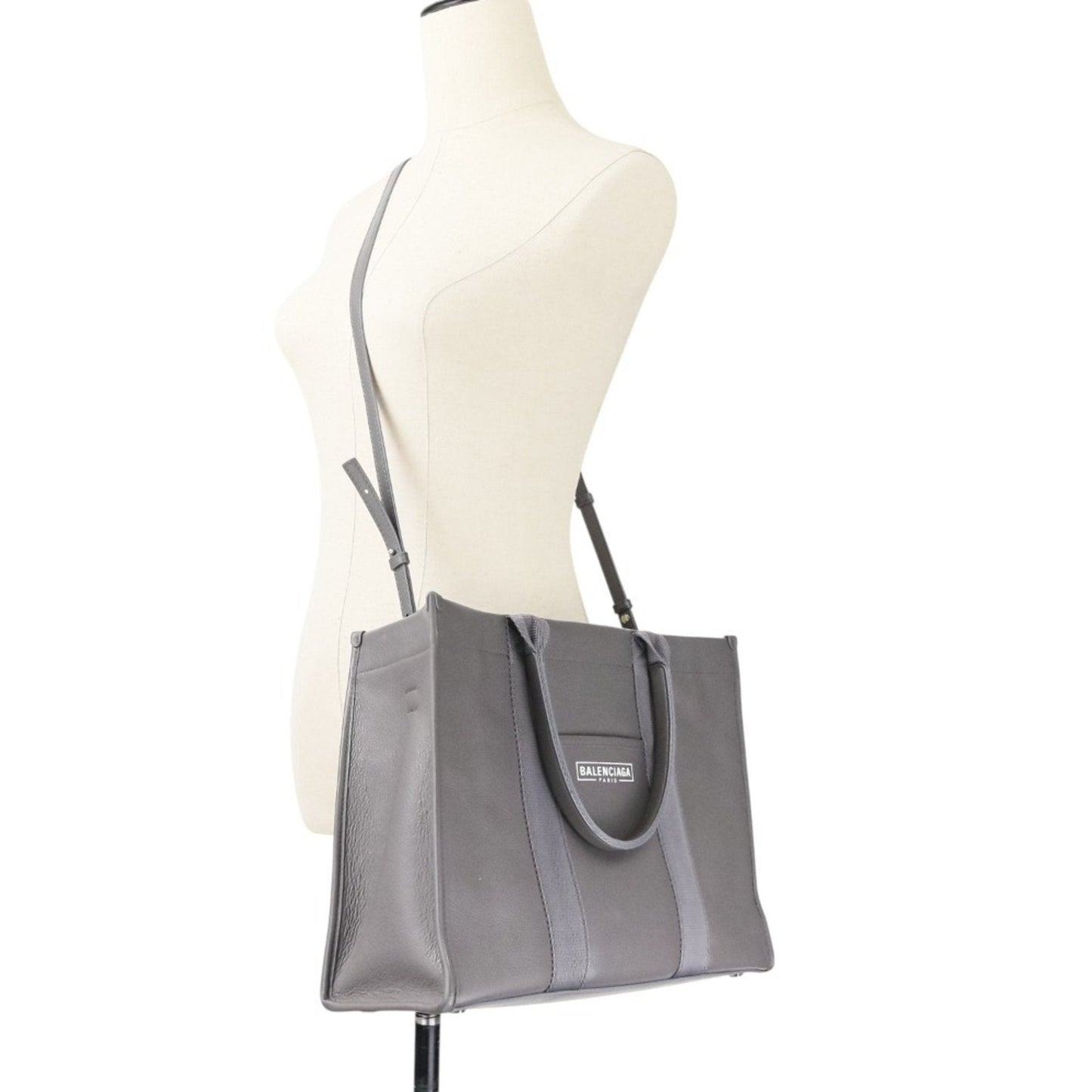 Balenciaga Gray Leather Tote Bag (Pre-Owned)