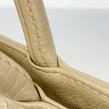 Chanel Beige Grained Calfskin Tote Bag (Pre-Owned)