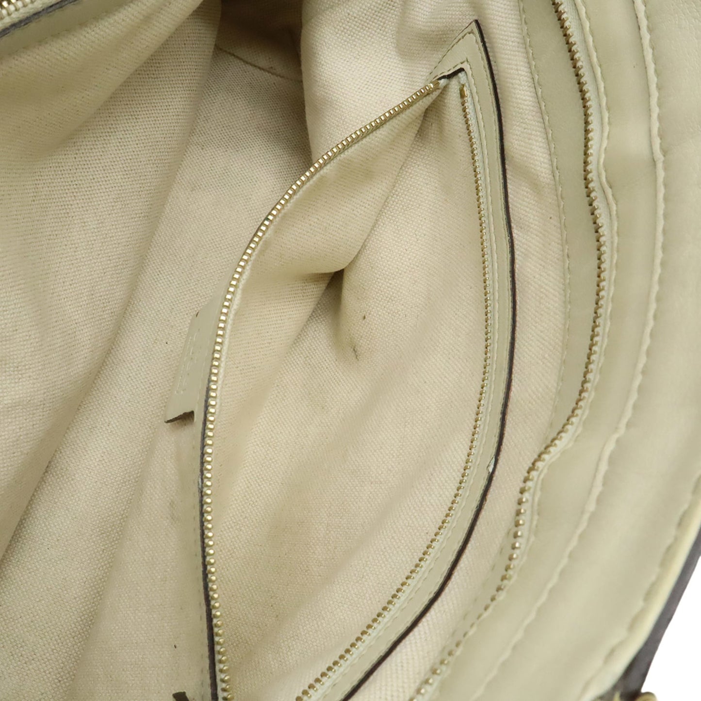 Gucci Ivory Leather Handbag Shoulder Bag Tote Bag (Pre-Owned)