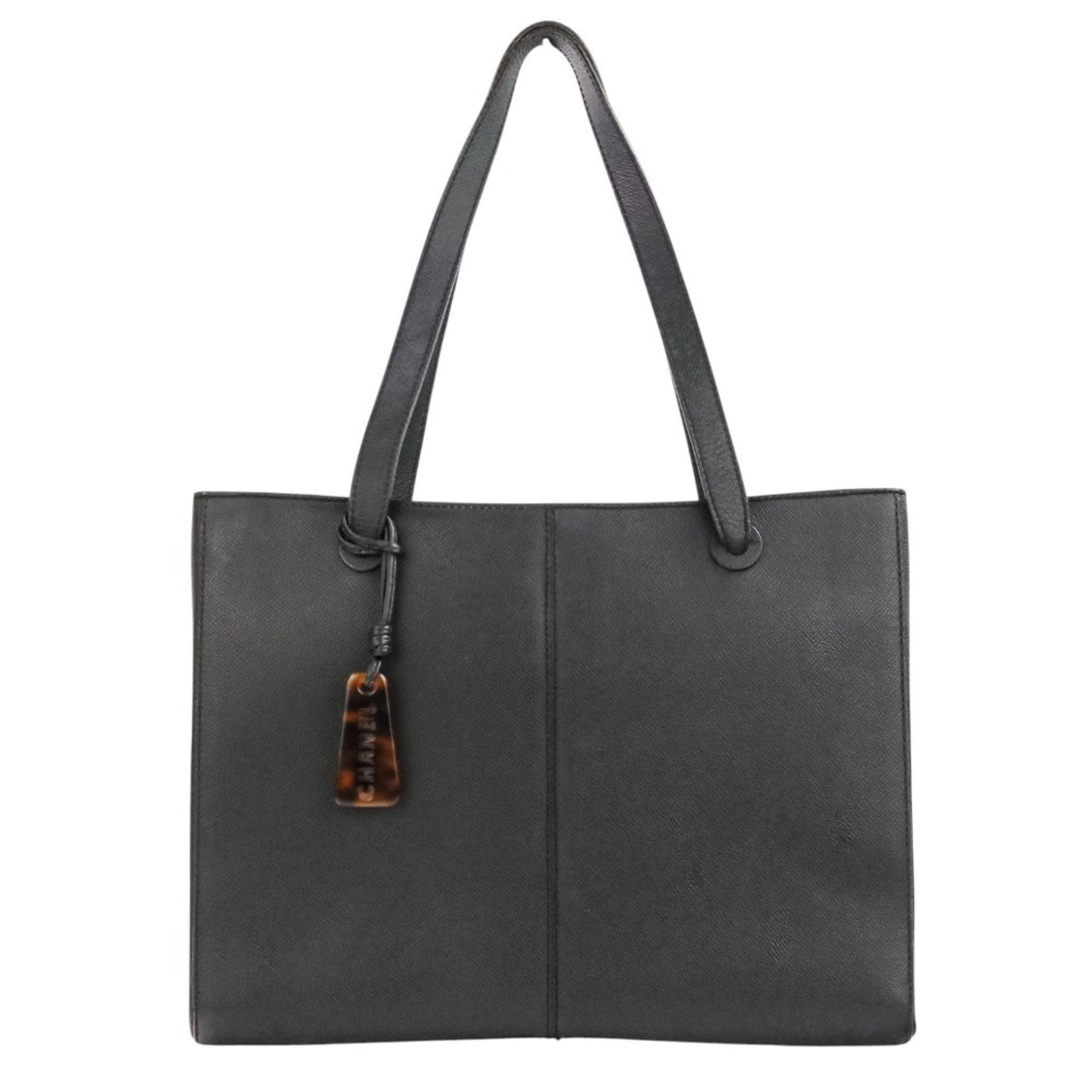 Chanel Black White Leather Tote Bag (Pre-Owned)