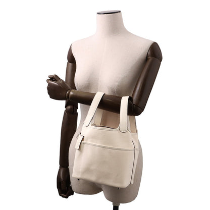 Hermes Picotin Silver Swift Leather Handbag Tote Bag (Pre-Owned)