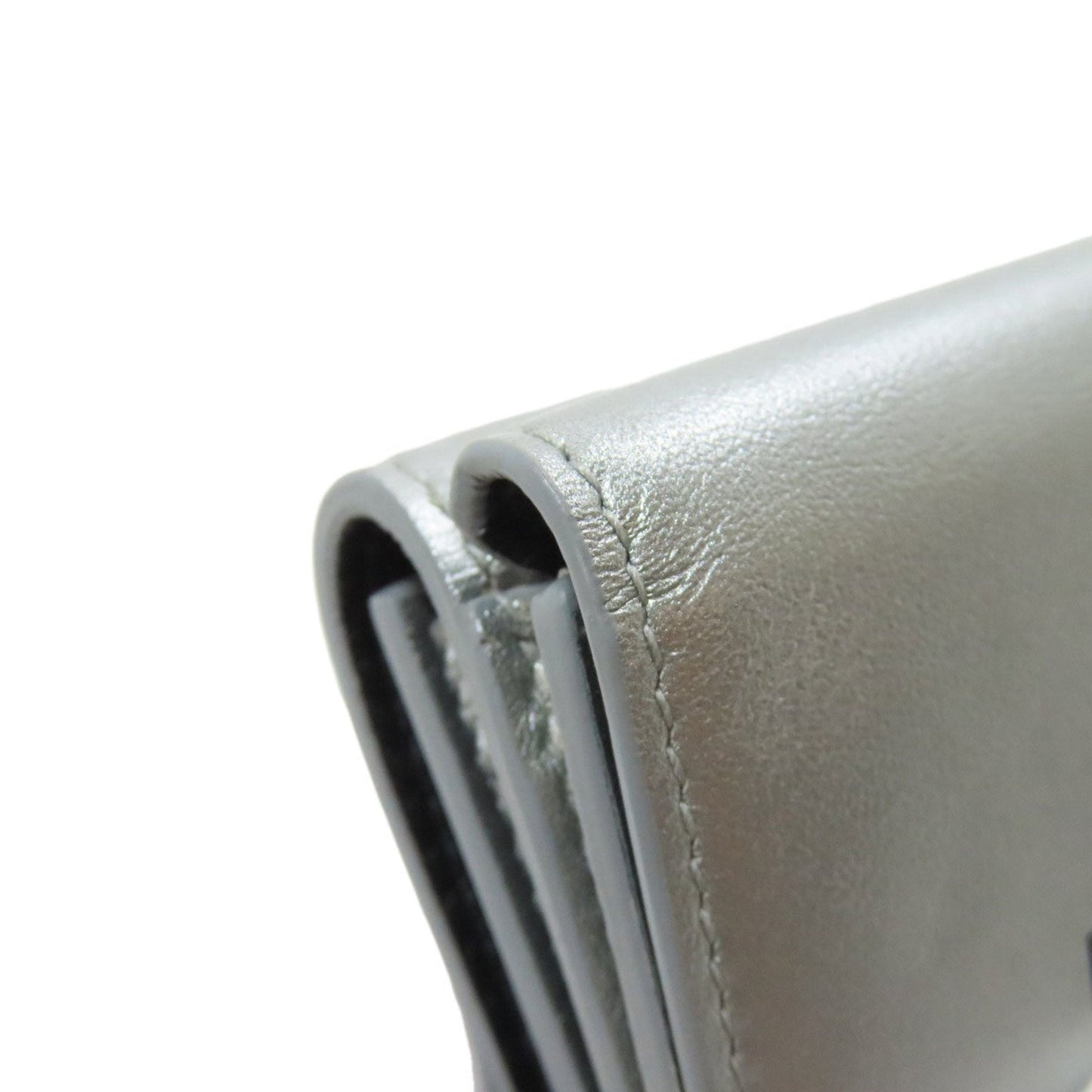 Balenciaga Silver Leather Wallet (Tri-Fold) (Pre-Owned)