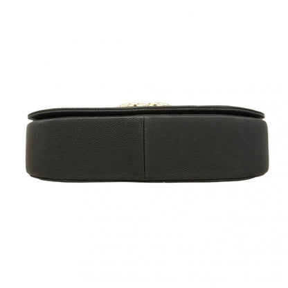 Chanel Black Grained Calfskin Handbag (Pre-Owned)