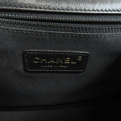 Chanel Matelasse Black Leather Shoulder Bag (Pre-Owned)