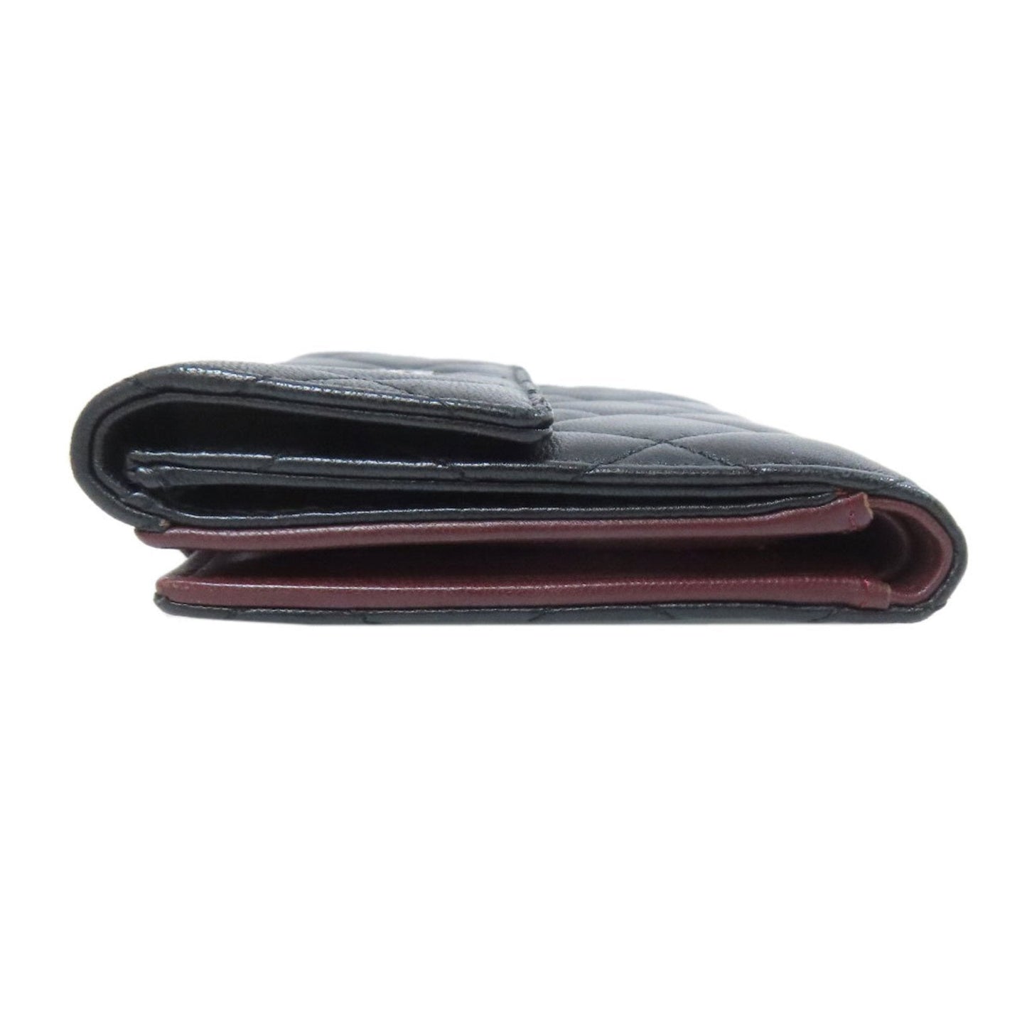 Chanel Matelasse Black Leather Wallet (Bi-Fold) (Pre-Owned)