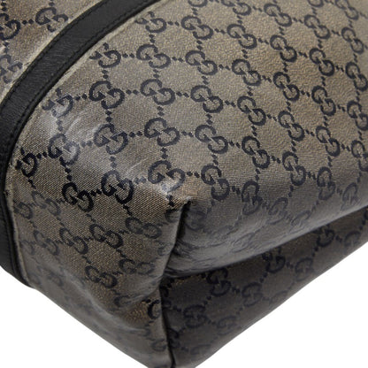 Gucci Black Gray Pvc Leather Tote Bag (Pre-Owned)