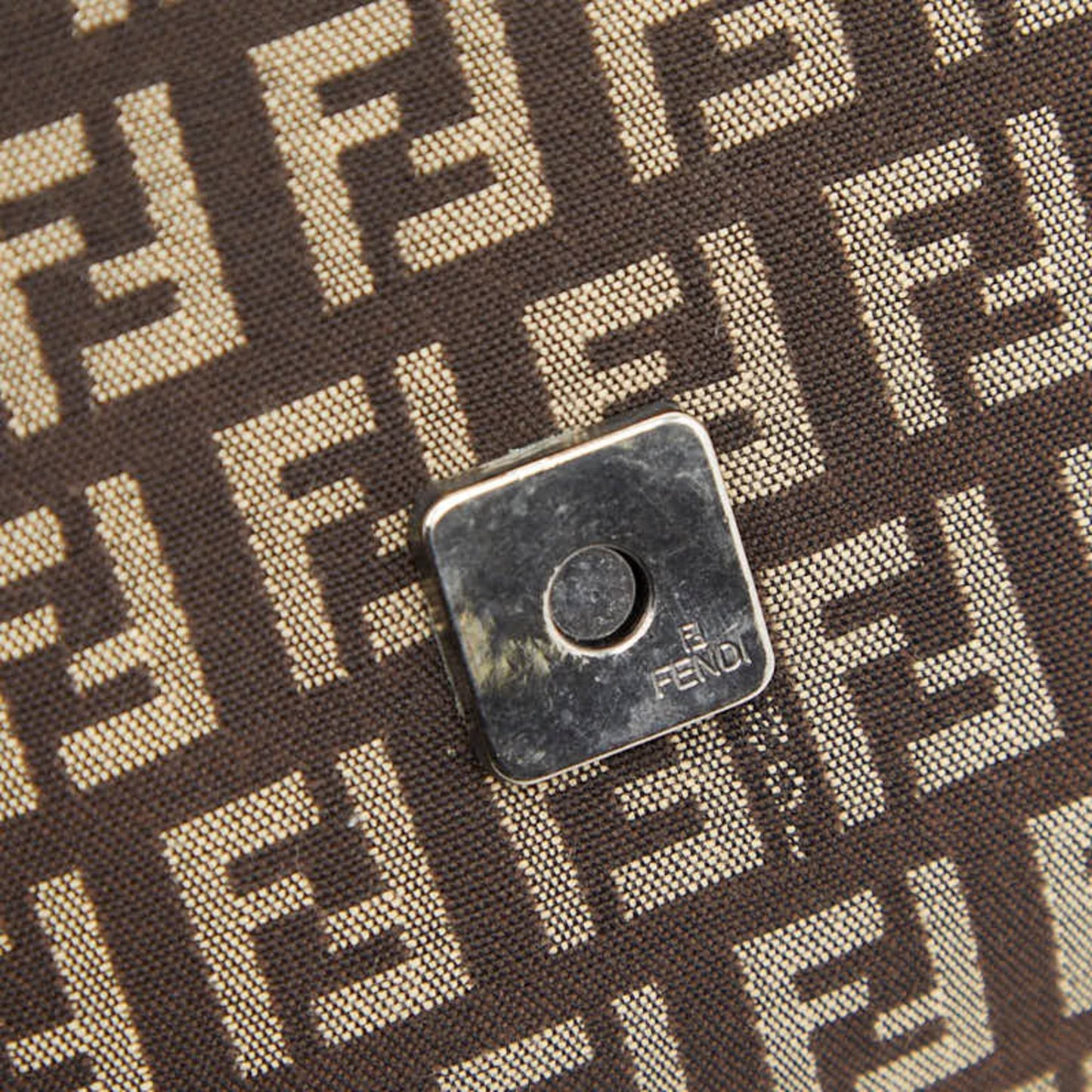 Fendi Brown Canvas Leather Shoulder Bag (Pre-Owned)