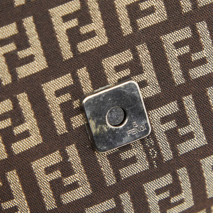 Fendi Brown Canvas Leather Shoulder Bag (Pre-Owned)