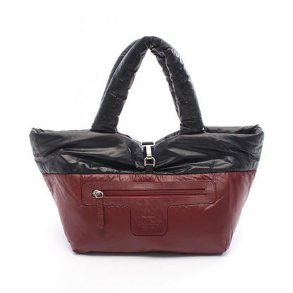 Chanel Black Bordeaux Nylon Leather Tote Bag (Pre-Owned)