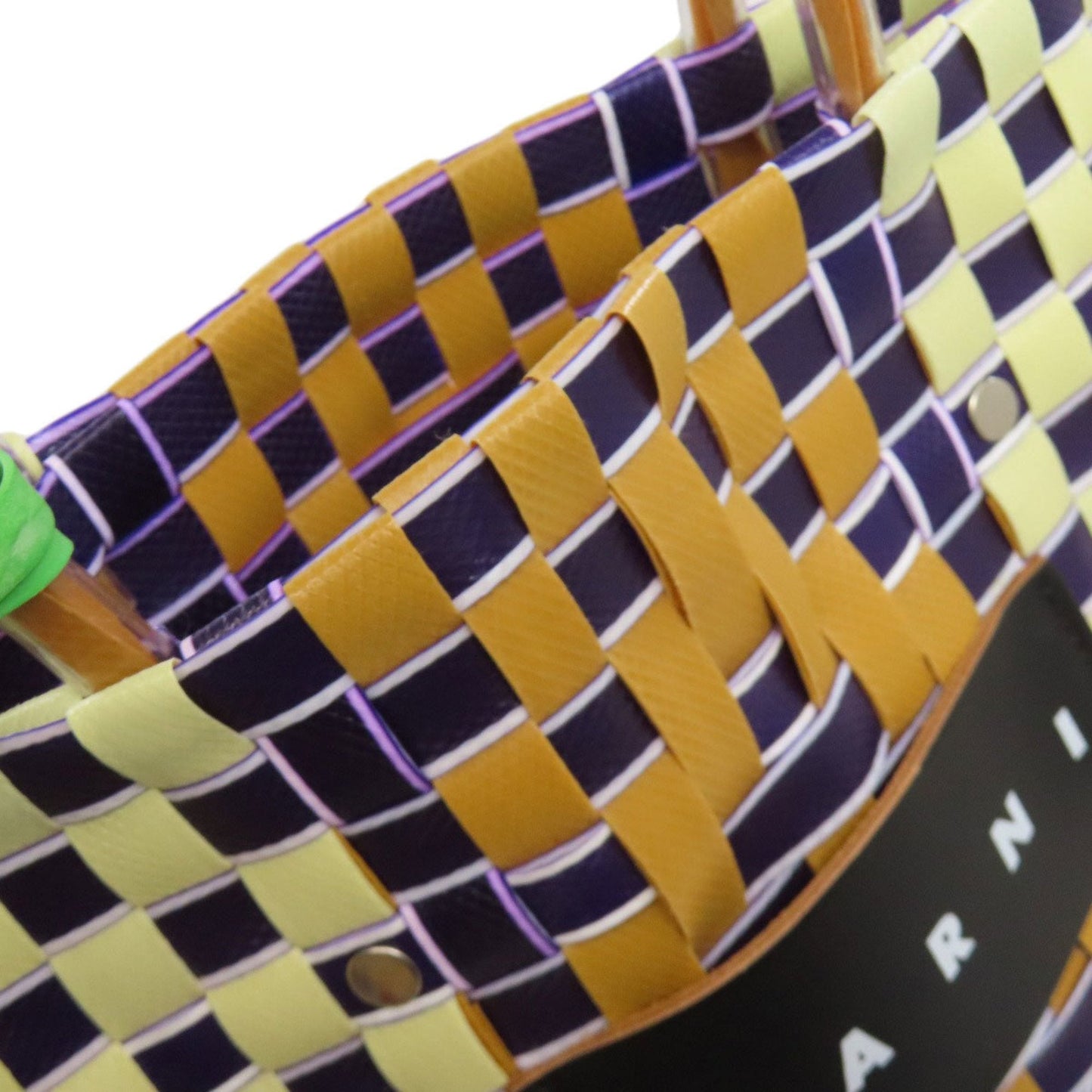 Marni Navy Orange Red Color White Polypropylene Tote Bag (Pre-Owned)