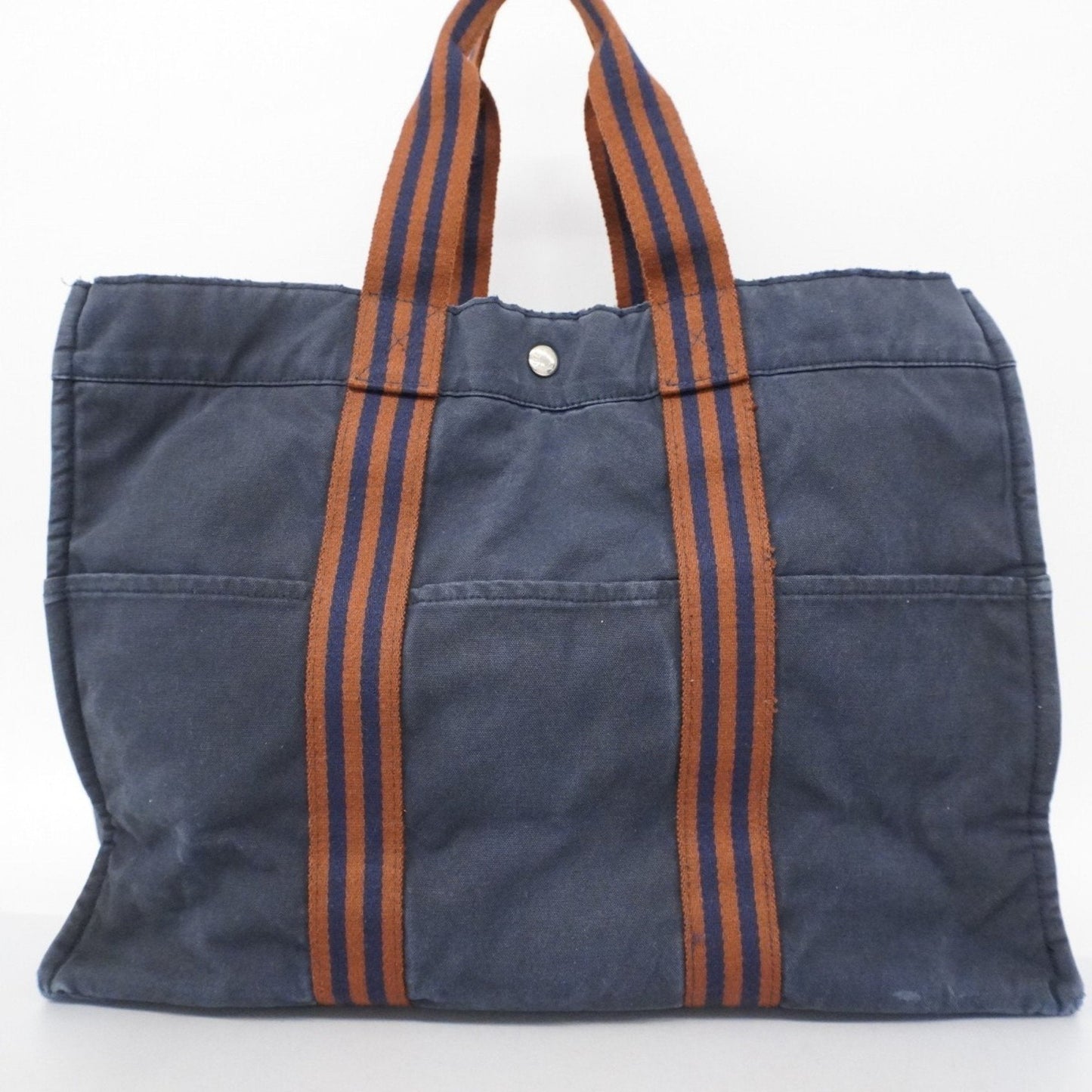 Hermes Navy Canvas Tote Bag (Pre-Owned)